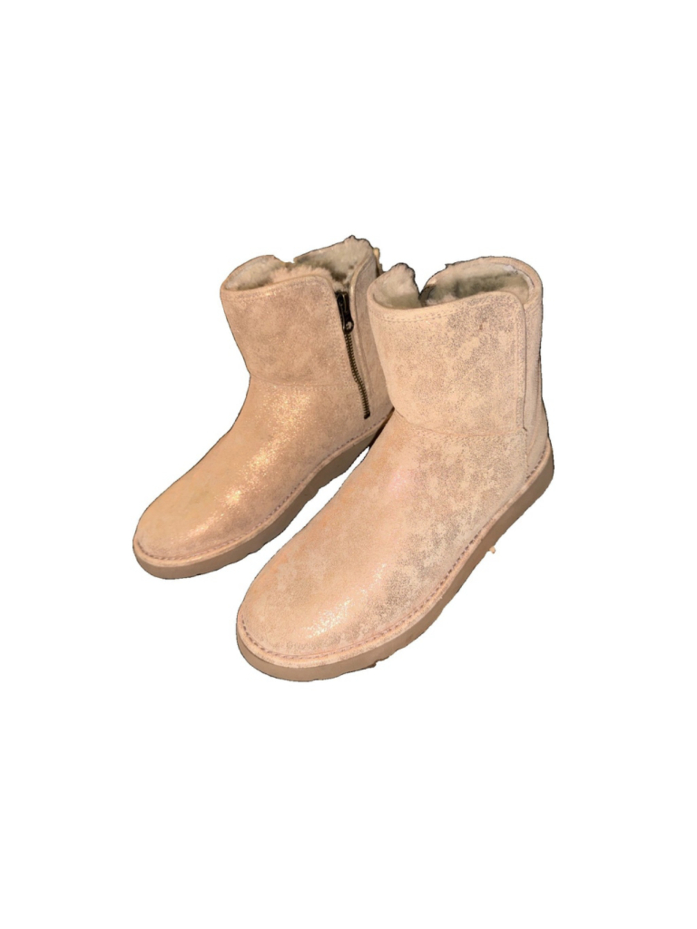 UGG CLASSIC ABREE MINI ll STARDUST METALLIC ROSE GOLD SIZE 7(no Box)